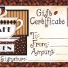 #203sp – “Coffee Café” Gift Certificate